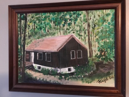 Mom's painting of the house in Livingston Manor. It hangs on my bedroom wall.