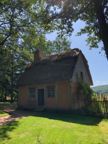Part of the garden tour: a replica of a typical Acadian home from 1631